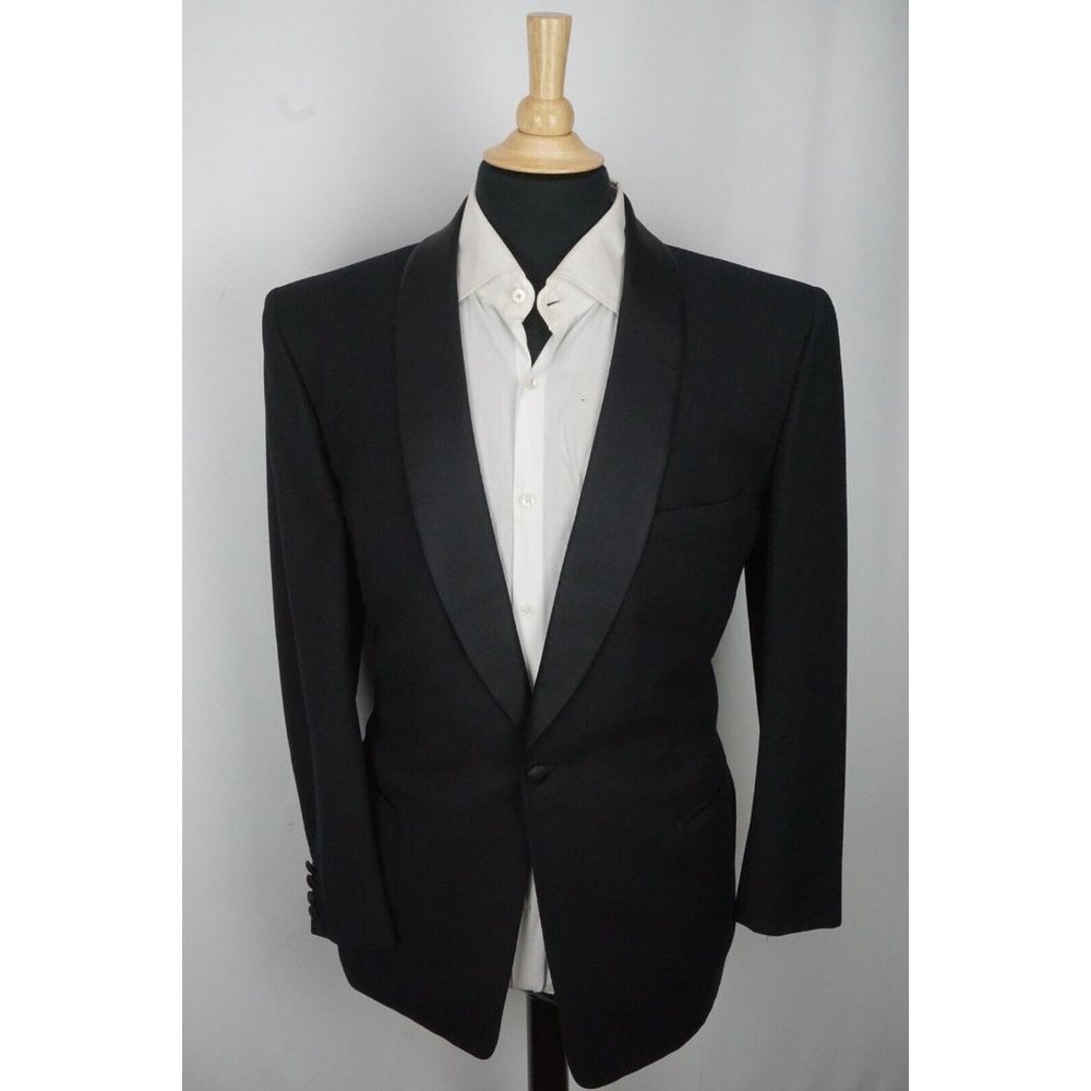 J. Press Tuxedo One Button Shawl Collar 2 Pc Tuxedo Jacket Pants Sz 42R